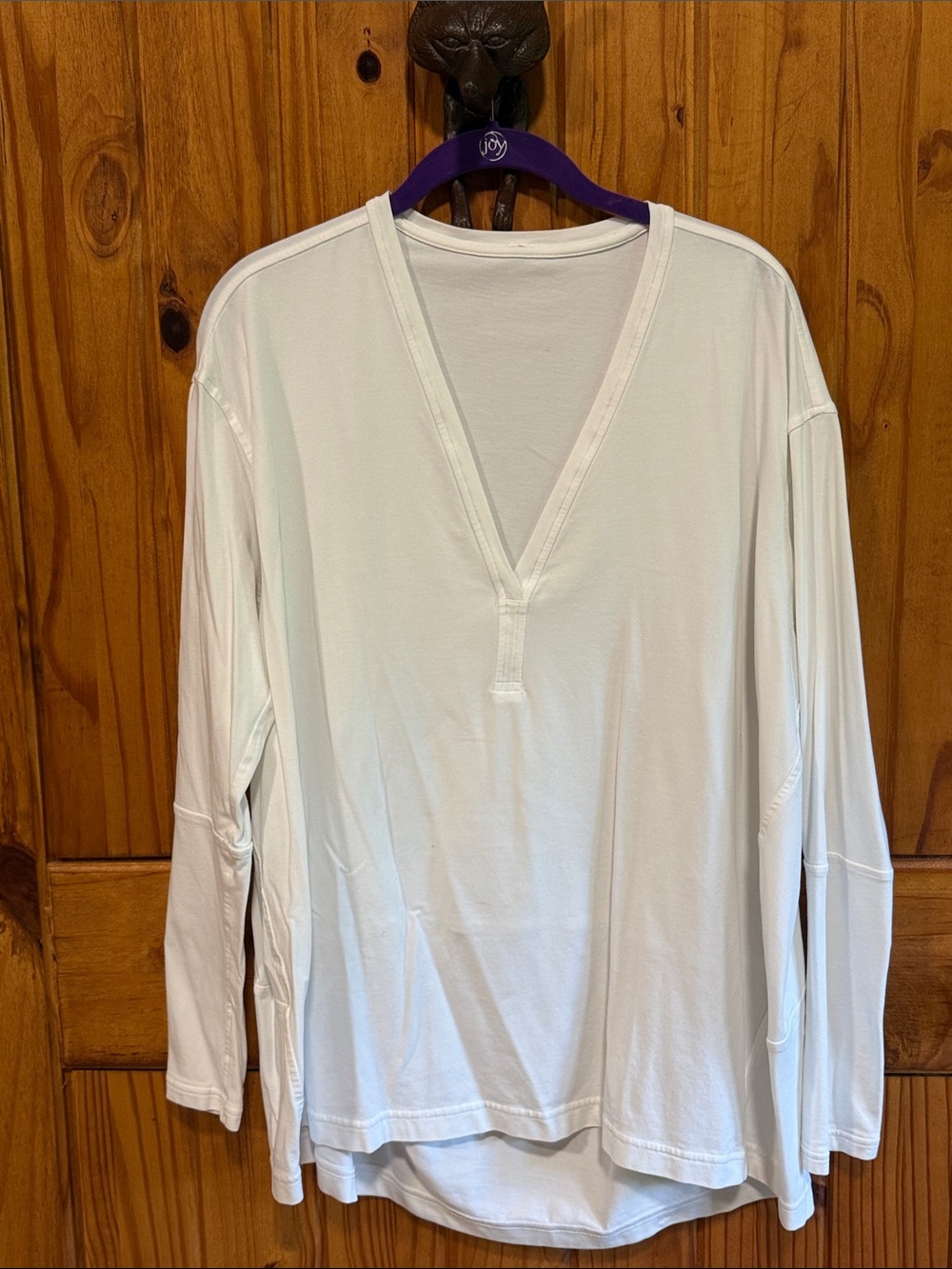 lululemon athletica White V-Neck Long Sleeve Tee